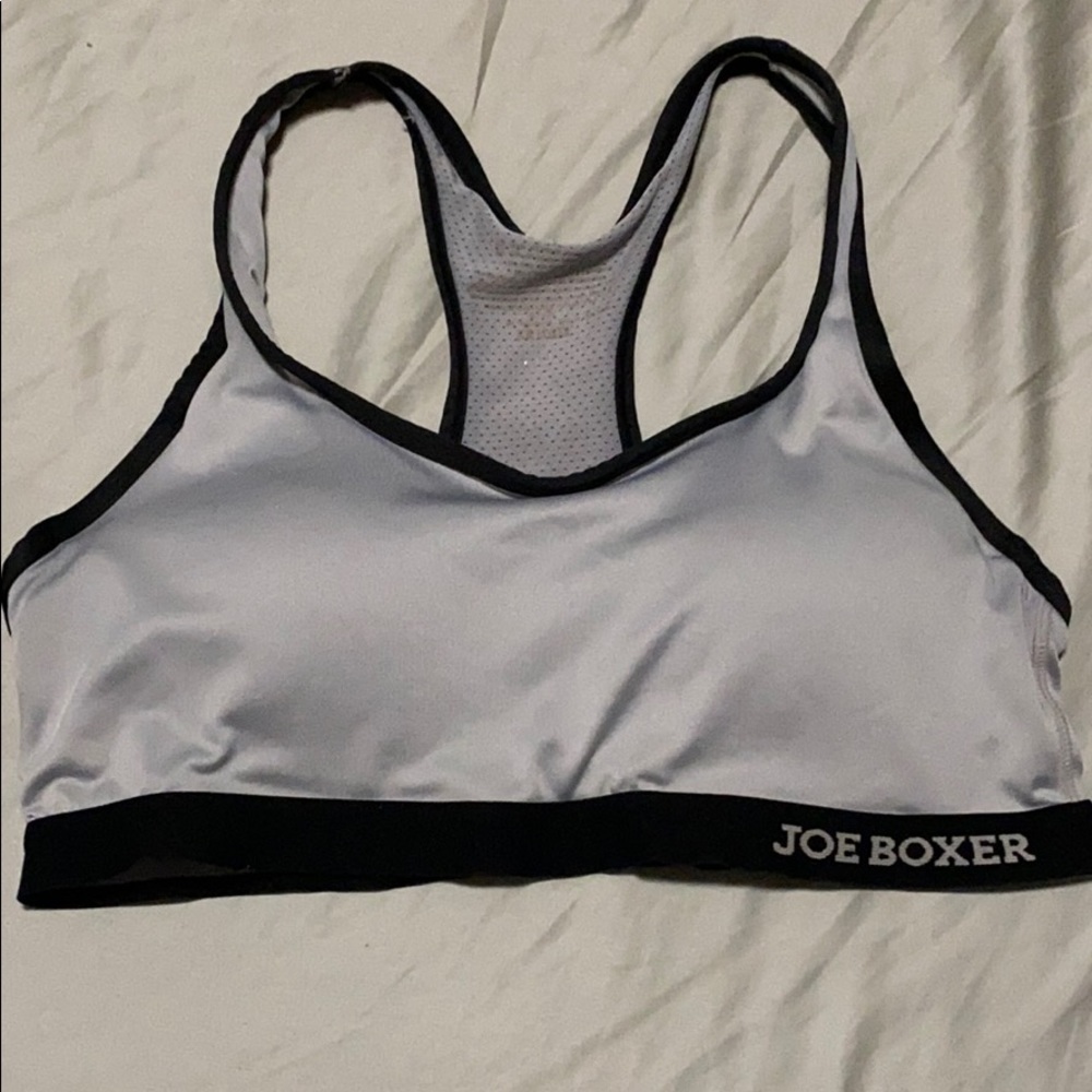 Joe Boxer Basic Padded Racerback Sports Bra Slate